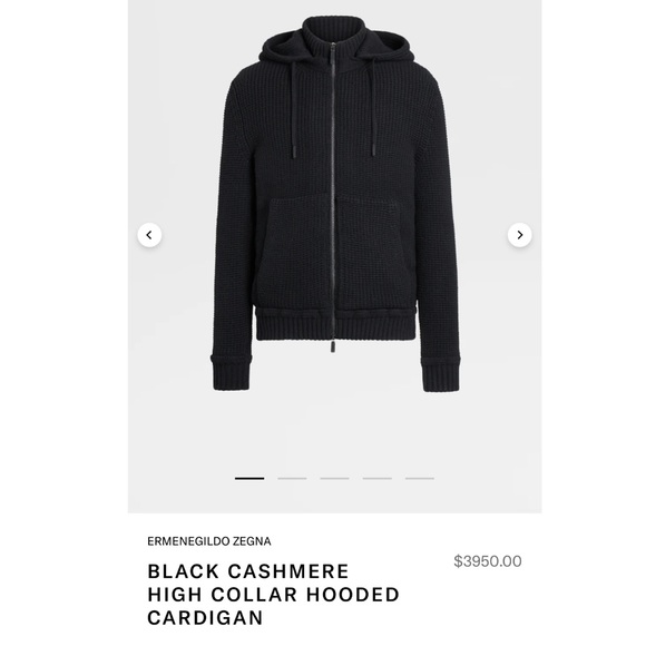 ERMENEGILDO ZEGNA

BLACK CASHMERE HIGH COLLAR HOODED CARDIGAN size: L-XL - Picture 3 of 5